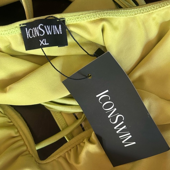 NWT Icon Swim Kady Swimsuit Pear Size XL Cut Out Criss Cross Sexy One Piece - Picture 7 of 8